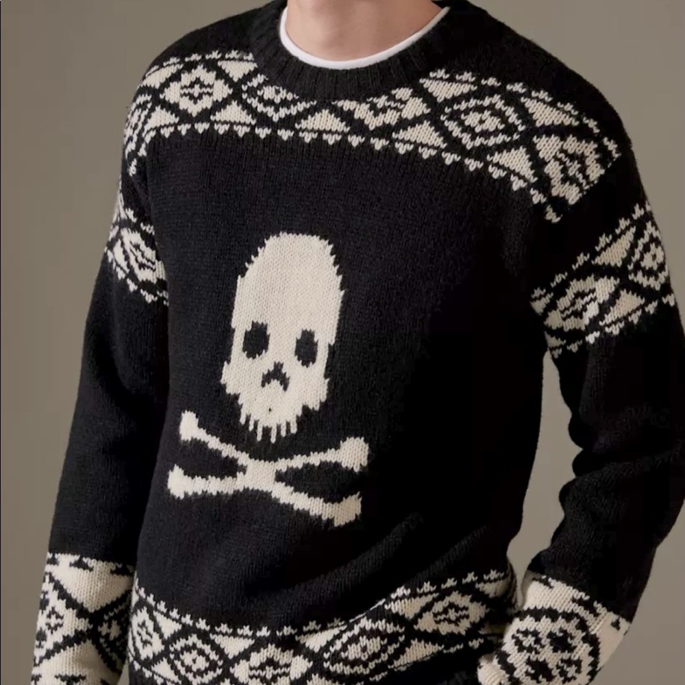 Schott Wool Blend Skull Sweater. NWT never worn